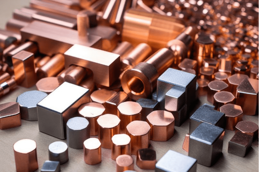 Diagram showing copper and nickel composition ratio in Cu-Ni alloys (90/10 and 70/30)